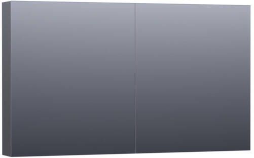 Saniclass Dual spiegelkast 120x70x15cm met 2 links- en rechtsdraaiende spiegeldeuren MDF hoogglans Grijs 7160