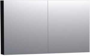 Saniclass Dual spiegelkast 120x70x15cm met 2 links- en rechtsdraaiende spiegeldeuren MDF mat Zwart 7184