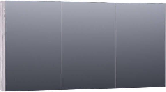 Saniclass Dual Spiegelkast 140x70x15cm verlichting geintegreerd 3 links- rechtsdraaiende spiegeldeur MFC Birch SK-DU140BR