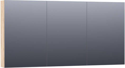 Saniclass Dual Spiegelkast 140x70x15cm verlichting geintegreerd 3 links- rechtsdraaiende spiegeldeur MFC sahara 7191