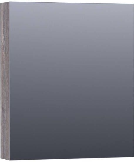 Saniclass Dual spiegelkast 60x70x15cm met 1 linksdraaiende spiegeldeur MFC Grey Canyon SK-DU60LGC