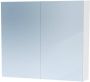 Saniclass Dual Spiegelkast 80x70x15cm 2 links- rechtsdraaiende spiegeldeur MDF hoogglans wit 7762 - Thumbnail 1