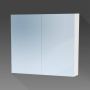 Saniclass Dual Spiegelkast 80x70x15cm 2 links- rechtsdraaiende spiegeldeur MDF mat wit 7763 - Thumbnail 1
