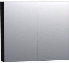 Saniclass Dual Spiegelkast 80x70x15cm 2 links- rechtsdraaiende spiegeldeur MDF mat zwart 7182