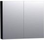 Saniclass Dual Spiegelkast 80x70x15cm 2 links- rechtsdraaiende spiegeldeur MDF mat zwart 7182 - Thumbnail 1