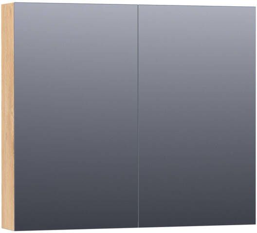 Brauer Dual Spiegelkast 80x70x15cm 2 links- rechtsdraaiende spiegeldeur MFC nomad 7194 - Foto 1