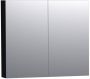 Saniclass Dual spiegelkast 80x70x15cm met 2 links- en rechtsdraaiende spiegeldeuren MDF hoogglans Zwart 7164 - Thumbnail 1