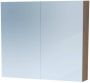 Saniclass Dual spiegelkast 80x70x15cm met 2 links- en rechtsdraaiende spiegeldeuren MFC Legno Viola 7765 - Thumbnail 1