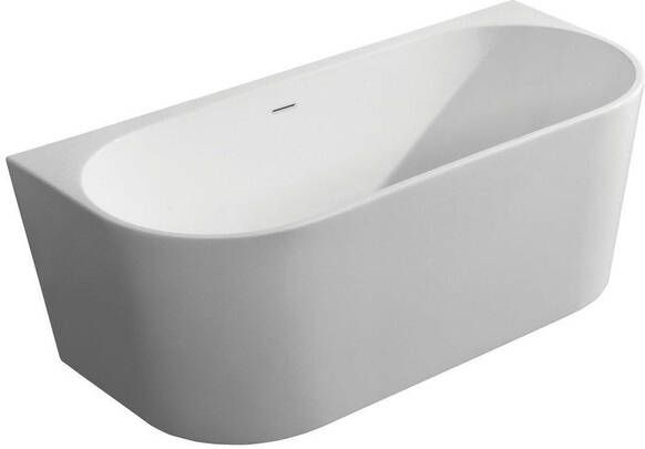 Saniclass Half vrijstaand ligbad 170x75x58cm overloop half vrijstaand wit 21.3695