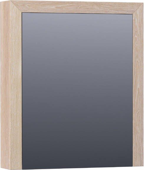 Saniclass Massief eiken spiegelkast 60x70x15cm met 1 rechtsdraaiende spiegeldeur Hout White oak 70451RWOG