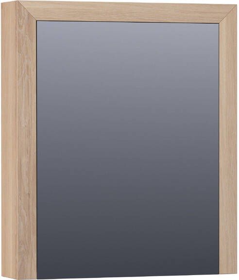 Saniclass Massief eiken Spiegelkast 60x70x15cm 1 rechtsdraaiende spiegeldeur Hout Smoked oak 70451RSOG