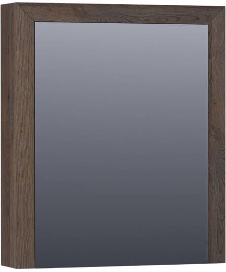Saniclass Massief eiken spiegelkast 60x70x15cm met 1 linksdraaiende spiegeldeur Hout Black oak 70451LBOG