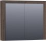 Brauer Massief eiken Spiegelkast 80x70x15cm 2 links rechtsdraaiende spiegeldeuren Hout black oak 70541BOG - Thumbnail 1