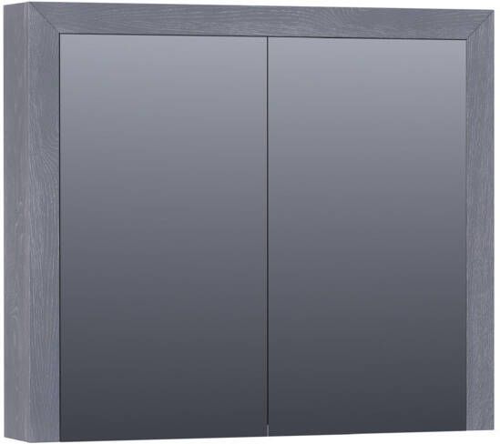 Saniclass Massief eiken spiegelkast 80x70x15cm met 2 links- en rechtsdraaiende spiegeldeuren Hout Purple oak 70541POG