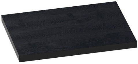 Saniclass MFC Wastafelblad 60x46x4cm zonder kraangat MFC black wood 2436-36