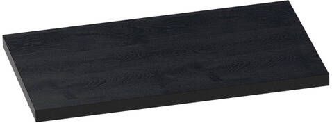 Saniclass MFC Wastafelblad 80x46x4cm zonder kraangat MFC black wood 2437-36