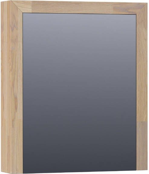 Saniclass natural wood Spiegelkast 60x70x15cm 1 rechtsdraaiende spiegeldeur hout grey oak 70451R