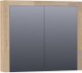 Saniclass natural wood Spiegelkast 80x70x15cm 2 links rechtsdraaiende spiegeldeuren hout grey oak 70541 - Thumbnail 1