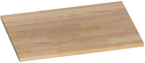 Saniclass natural wood Wastafelblad 60x46x2cm zonder kraangat hout grey oak TB-NW60GO