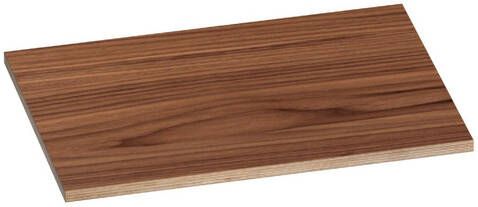 Saniclass natural wood Wastafelblad 60x46x2cm zonder kraangat hout natural walnut TB-WW60NWA