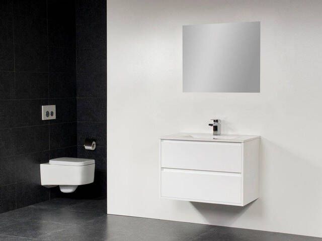 Saniclass New Future badmeubel 100cm hoogglans wit met spiegel sw2194 sw3066 sw3169