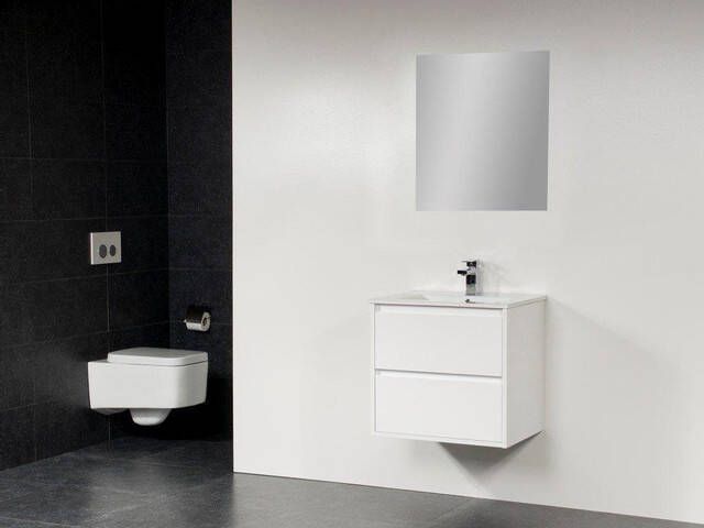 Saniclass New Future badmeubel 60cm hoogglans wit met spiegel sw2191 sw3064 sw3148
