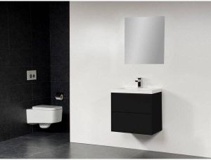 Saniclass New Future Foggia badmeubel 60cm met spiegel zwart sw2191 sw10288 sw24868