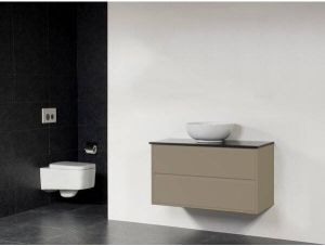 Saniclass New Future XXS Kos waskom badmeubel 100cm hoogglans zonder spiegel taupe sw684 sw23885 sw23891