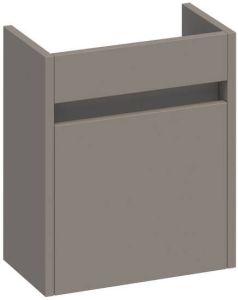 Saniclass Nexxt fonteinonderkast 40x45x22cm met 1 rechtsdraaiende deur met greep MDF mat Taupe FO-NXRMT