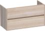 Saniclass Nexxt Wastafelonderkast 100x46x55cm 2 greeploze softclose lades 1 sifonuitsparing hout white oak 1073WOG - Thumbnail 1