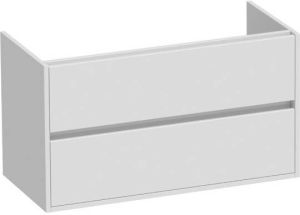 Saniclass Nexxt wastafelonderkast 100x46x55cm 2 softclose greeploze lades met 1 sifonuitsparing MDF hoogglans Wit 1599