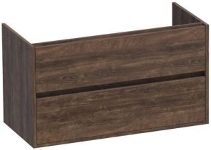 Saniclass Nexxt wastafelonderkast 100x46x55cm 2 softclose greeploze lades met 1 sifonuitsparing MFC Rusty OK-NX100RU