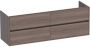 Saniclass Nexxt Wastafelonderkast 160x46x55cm 4 greeploze softclose lades 2 sifonuitsparingen MFC legno viola 1674 - Thumbnail 1