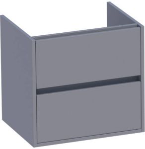 Saniclass Nexxt wastafelonderkast 60x46x55cm 2 softclose greeploze lades met 1 sifonuitsparing MDF mat Taupe 1620