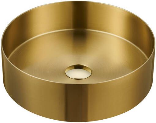 Saniclass ONE Waskom 36x36x11cm RVS Geborsteld messing (goud) SP-WB36A-Brushed Brass