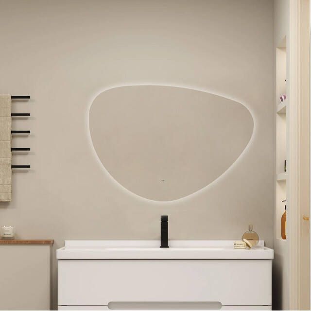 Saniclass Organic Spiegel Sim 120x80cm verlichting spiegelverwarming horizontaal verticaal organisch PM-01