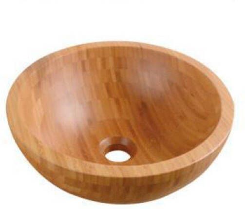 Saniclass Pesca Bamboo Waskom 35x35x13.5cm rond Bamboe hout BMBS-N101