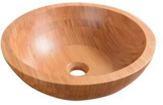 Saniclass Pesca Bamboo Waskom 40.6x40.6x14cm Rond Bamboe Hout OUTLET BMBS-N102