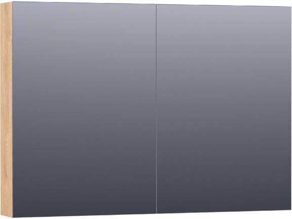 Saniclass Plain Spiegelkast 100x70x15cm 2 links rechtsdraaiende spiegeldeuren MFC nomad SK-PL100NM