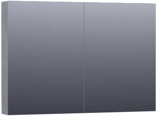 Saniclass Plain spiegelkast 100x70x15cm met 2 links- en rechtsdraaiende spiegeldeuren Hout Purple oak SK-PL100PO