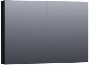 Saniclass Plain spiegelkast 100x70x15cm met 2 links- en rechtsdraaiende spiegeldeuren MDF mat Zwart SK-PL100MZ