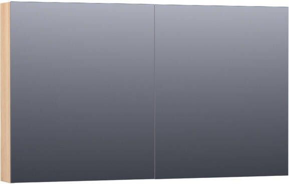 Saniclass Plain Spiegelkast 120x70x15cm 2 links rechtsdraaiende spiegeldeuren hout Smoked oak SK-PL120SO