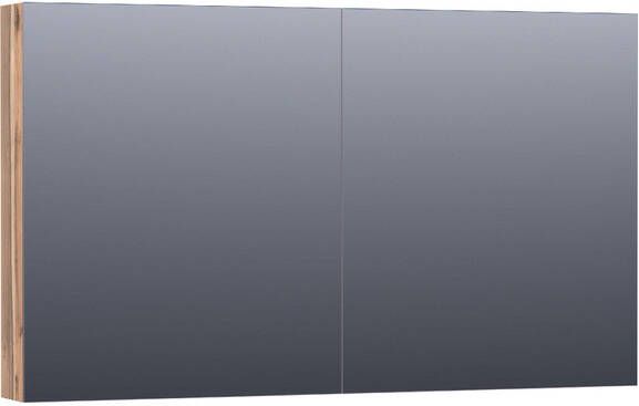 Saniclass Plain Spiegelkast 120x70x15cm 2 links rechtsdraaiende spiegeldeuren MFC Almond SK-PL120AL