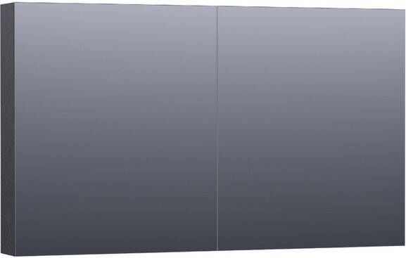 Saniclass Plain Spiegelkast 120x70x15cm 2 links rechtsdraaiende spiegeldeuren MFC black wood SK-PL120BW