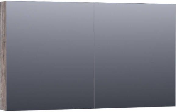 Saniclass Plain Spiegelkast 120x70x15cm 2 links rechtsdraaiende spiegeldeuren MFC grey Canyon SK-PL120GC