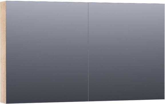 Saniclass Plain Spiegelkast 120x70x15cm 2 links rechtsdraaiende spiegeldeuren MFC legno calore SK-PL120LC