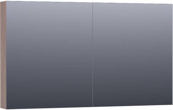 Saniclass Plain Spiegelkast 120x70x15cm 2 links rechtsdraaiende spiegeldeuren MFC legno viola SK-PL120LV