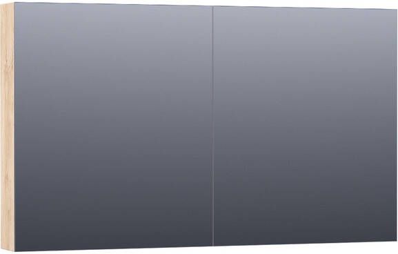 Saniclass Plain Spiegelkast 120x70x15cm 2 links rechtsdraaiende spiegeldeuren MFC sahara SK-PL120SH