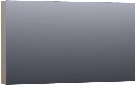 Saniclass Plain spiegelkast 120x70x15cm met 2 links- en rechtsdraaiende spiegeldeuren MDF hoogglans Taupe SK-PL120HT
