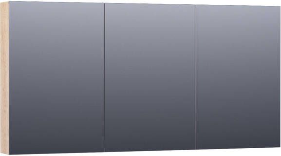 Saniclass Plain Spiegelkast 140x70x15cm 3 links- en rechtsdraaiende spiegeldeuren MFC legno calore SK-PL140LC